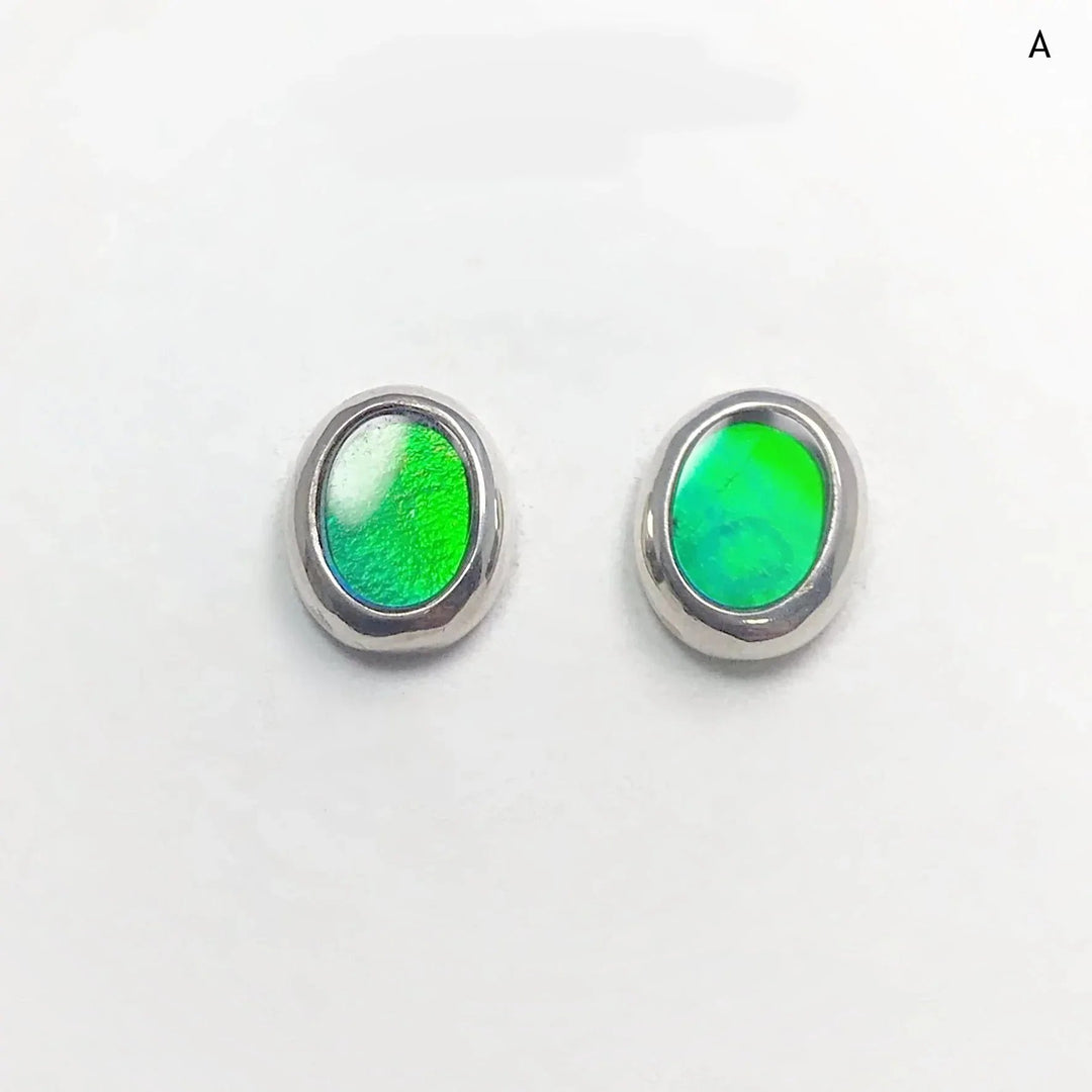 Alberta Ammolite Stud Earrings - Rocks and Gems Canada