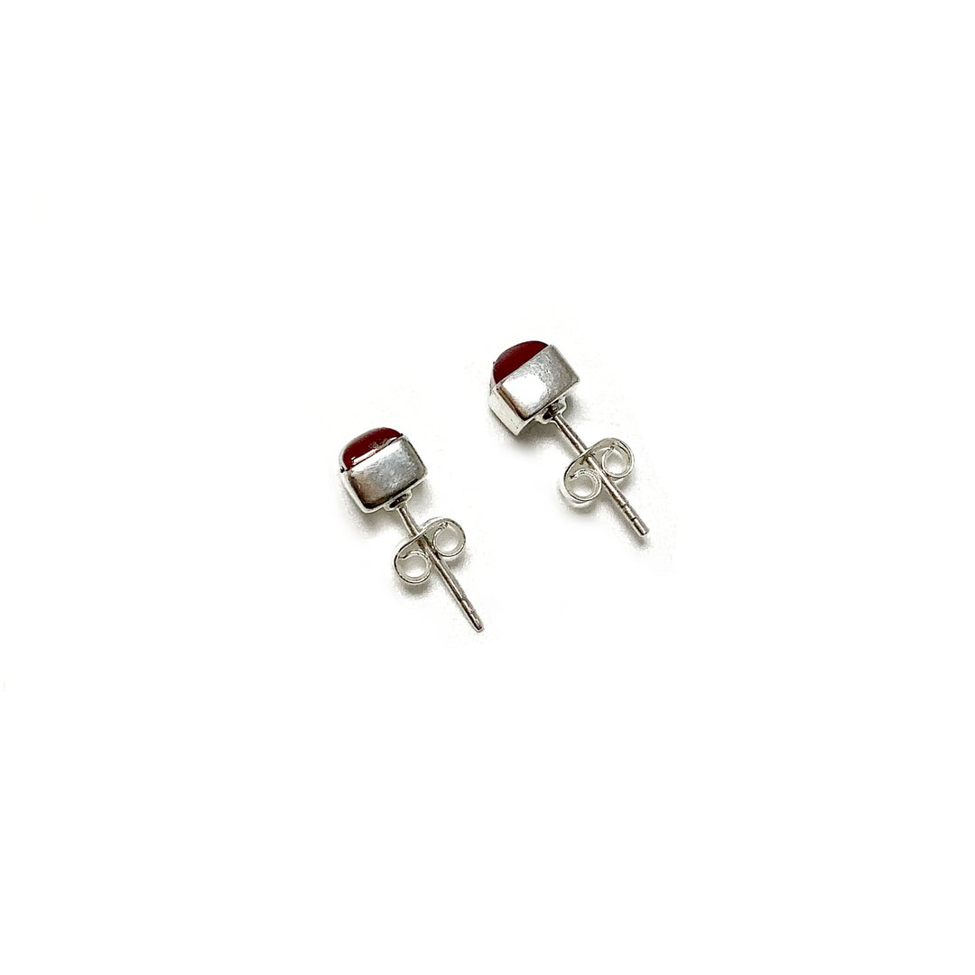 Carnelian Agate Stud Earrings - Rocks and Gems Canada