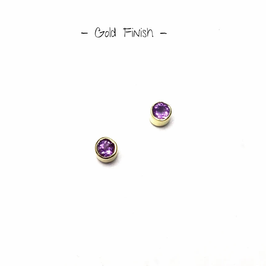 Amethyst Stud Earrings