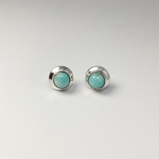 Amazonite Stud Earrings - Rocks and Gems Canada