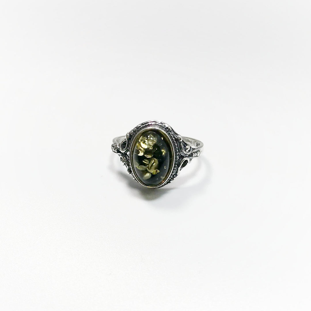 Green Amber Ring - Rocks and Gems Canada