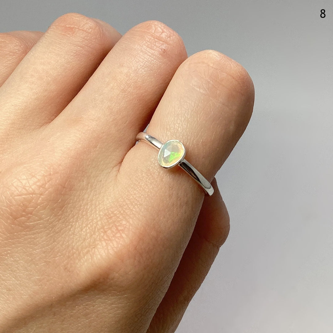 Faceted Ethiopian Fire Opal Ring - Rocks and Gems Canada