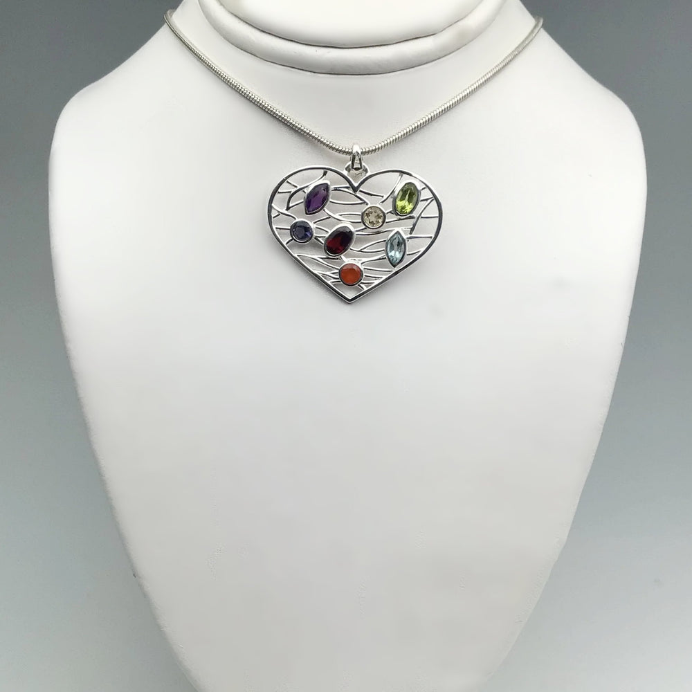 Multistone Heart Pendant - Rocks and Gems Canada