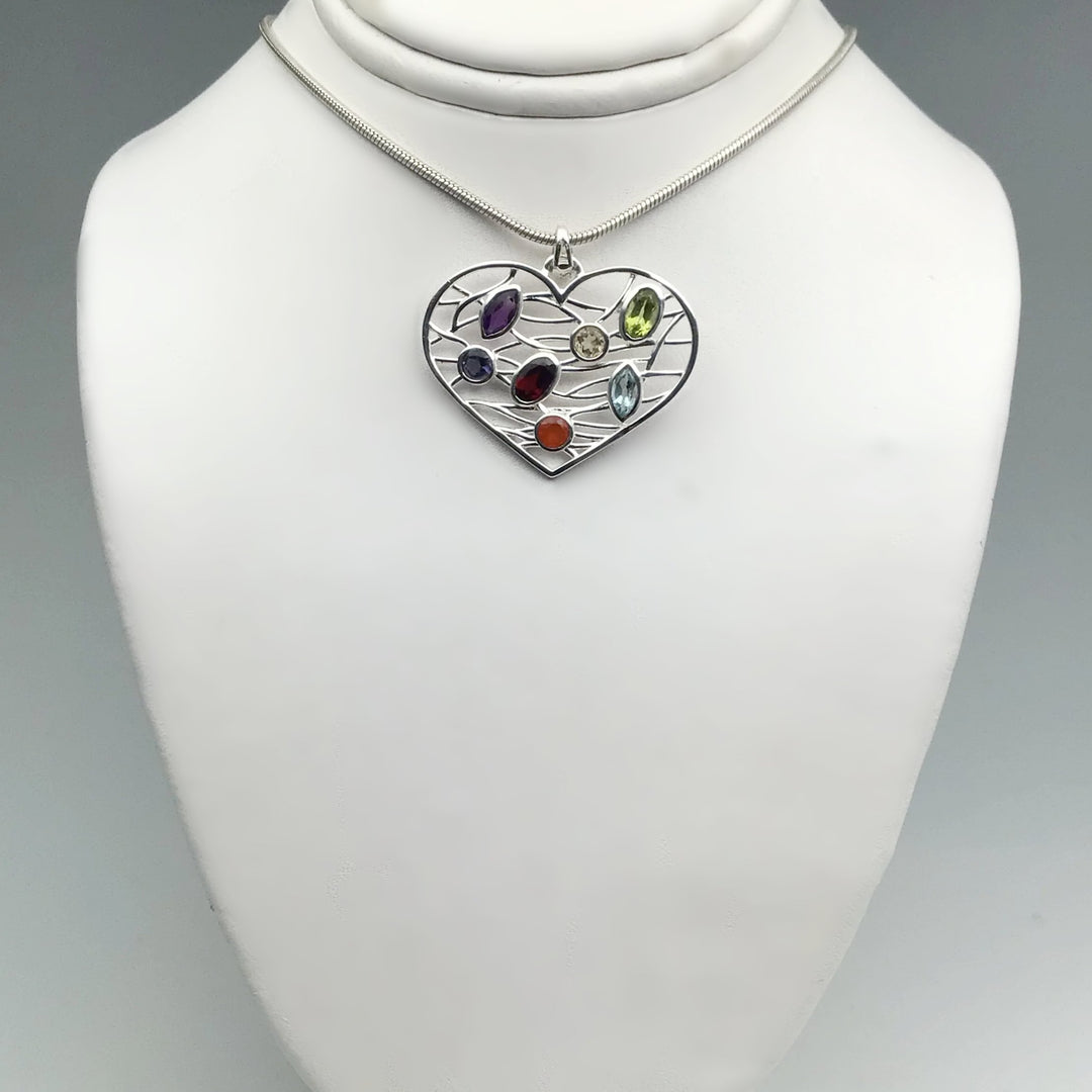 Multistone Heart Pendant - Rocks and Gems Canada