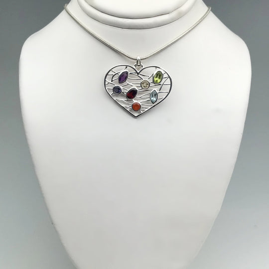 Multistone Heart Pendant - Rocks and Gems Canada