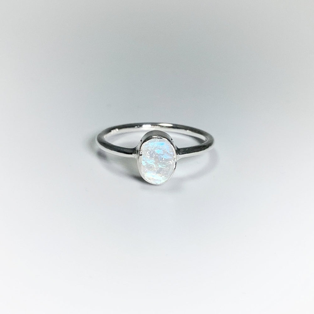 Raw Rainbow Moonstone Ring - Rocks and Gems Canada