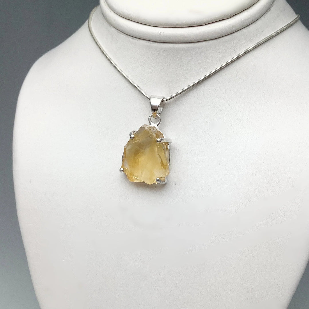 Raw Citrine Pendant - Rocks and Gems Canada
