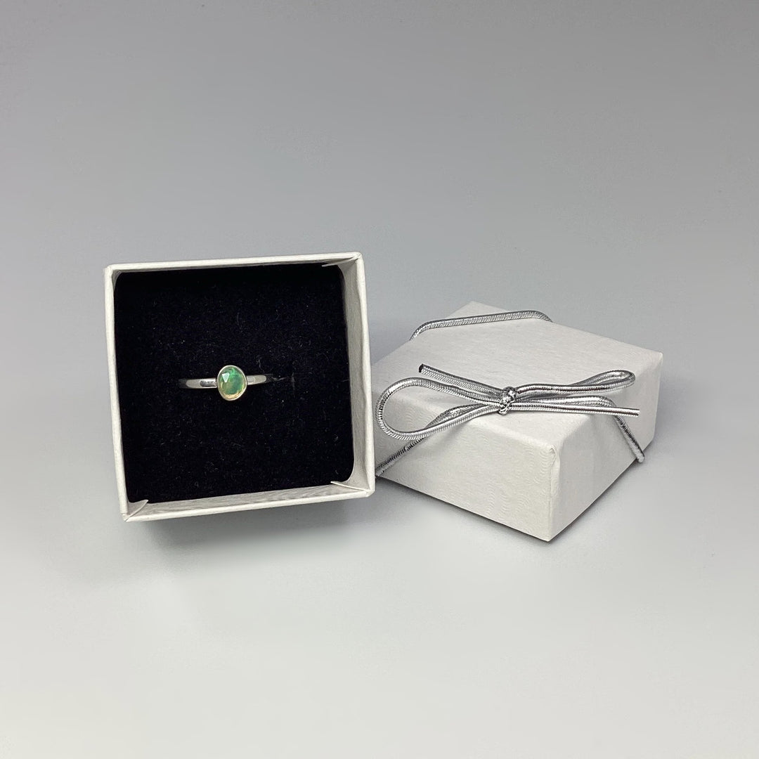 Faceted Ethiopian Fire Opal Ring - Rocks and Gems Canada