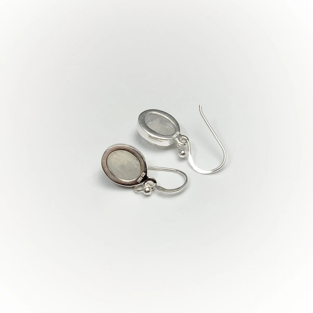 Rainbow Moonstone Dangle Earrings - Rocks and Gems Canada