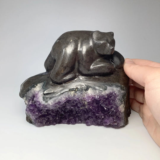 Amethyst Bear Carving - Rocks and Gems Canada