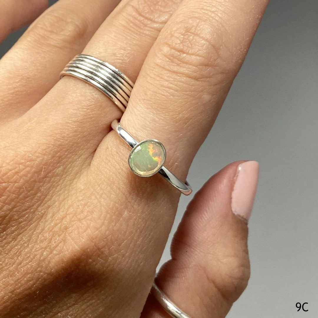 Faceted Ethiopian Fire Opal Ring - Rocks and Gems Canada