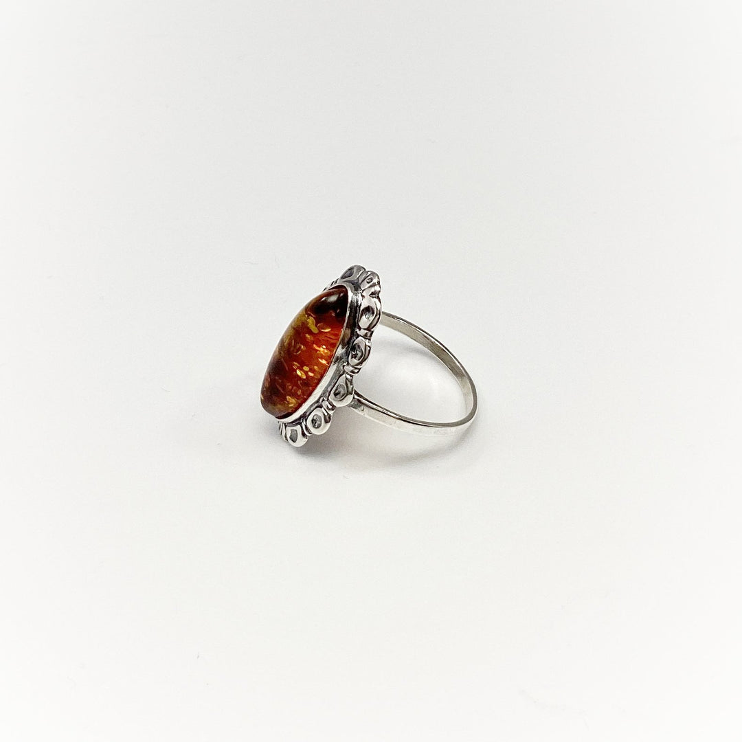 Cognac Amber Ring - Rocks and Gems Canada