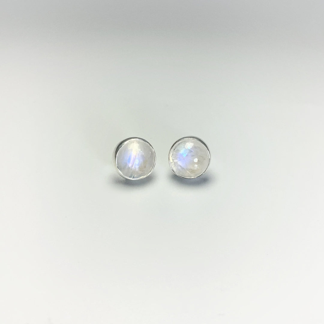 Rainbow Moonstone Stud Earrings - Rocks and Gems Canada