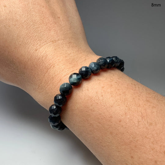 Blue Tiger Eye Faceted Beaded Bracelet - Rocks and Gems Canada