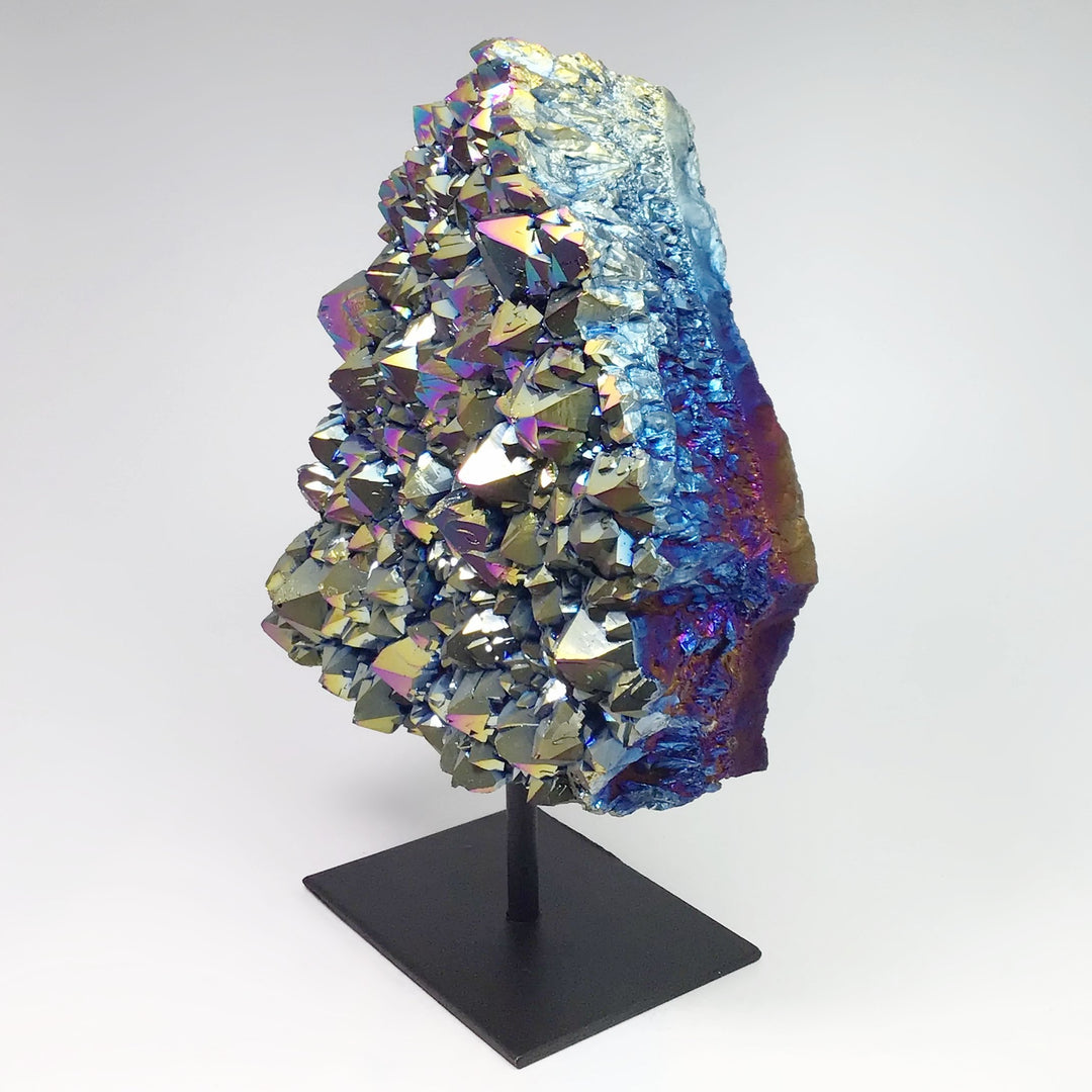 Rainbow Amethyst Druze Cluster On Stand - Rocks and Gems Canada