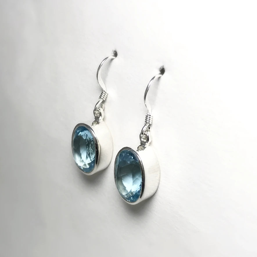 Blue Topaz Dangle Earrings