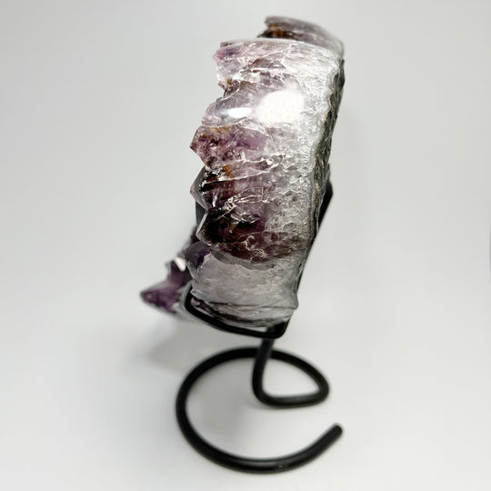 Large Amethyst Druze Cluster Heart On Stand - Rocks and Gems Canada