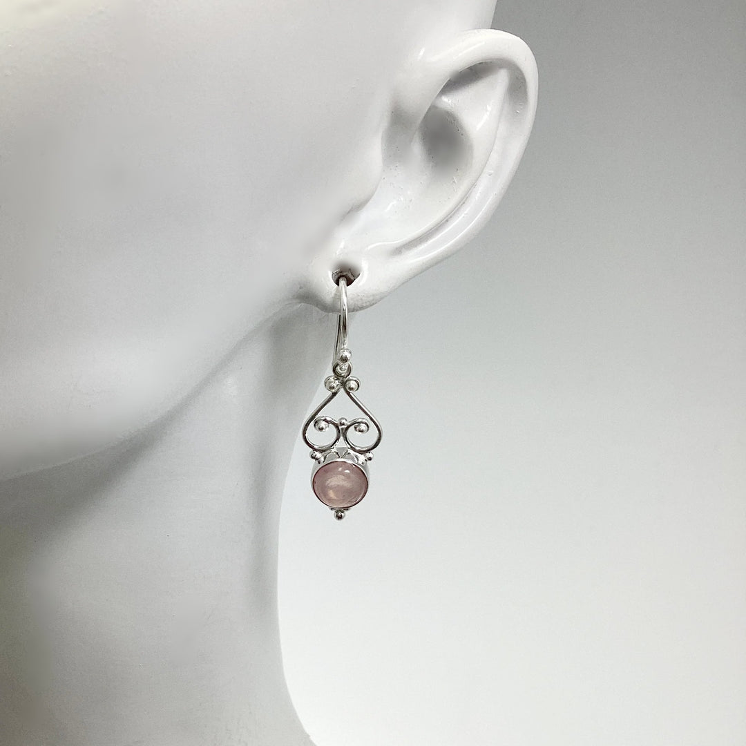 Rose Quartz Dangle Earrings - Rocks and Gems Canada