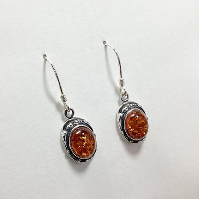 Cognac Amber Dangle Earrings