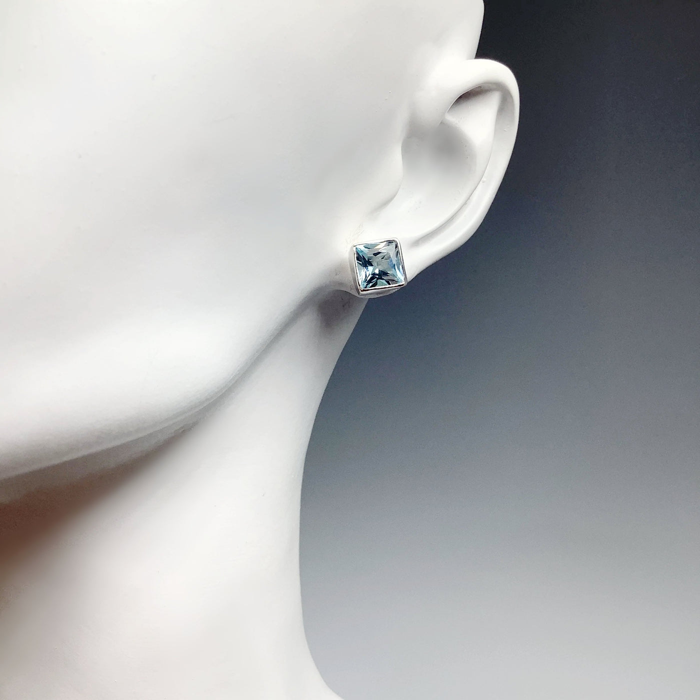 Blue Topaz Stud Earrings