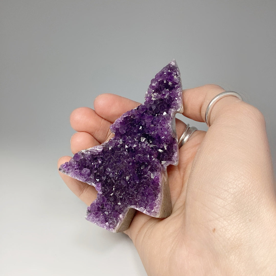 Amethyst Druze Cluster Tree Carving - Rocks and Gems Canada