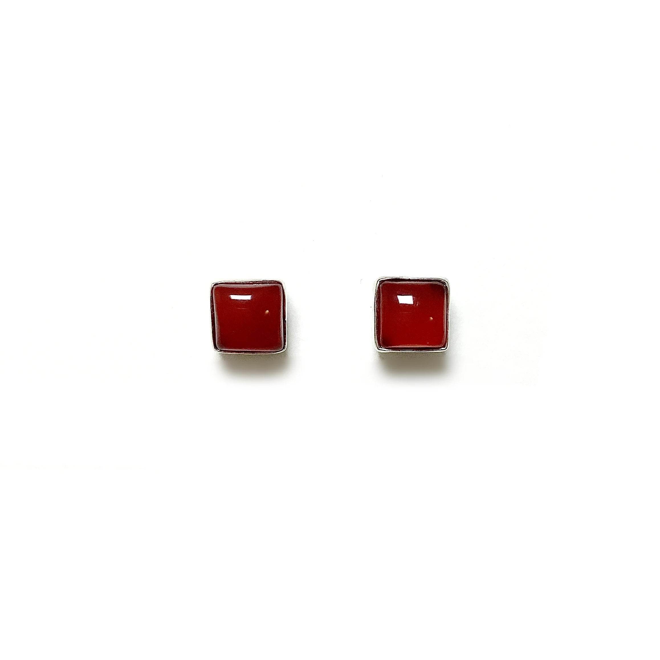 Carnelian Agate Stud Earrings - Rocks and Gems Canada