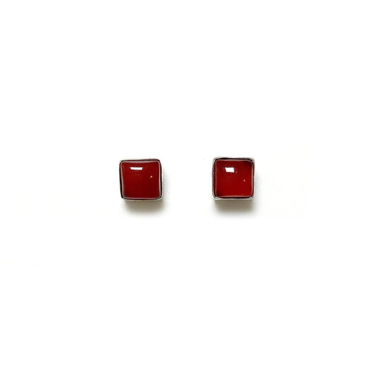 Carnelian Agate Stud Earrings - Rocks and Gems Canada