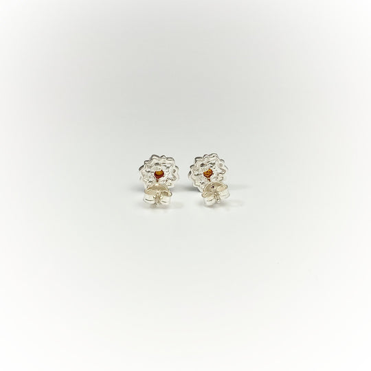 Cognac Amber Stud Earrings - Rocks and Gems Canada