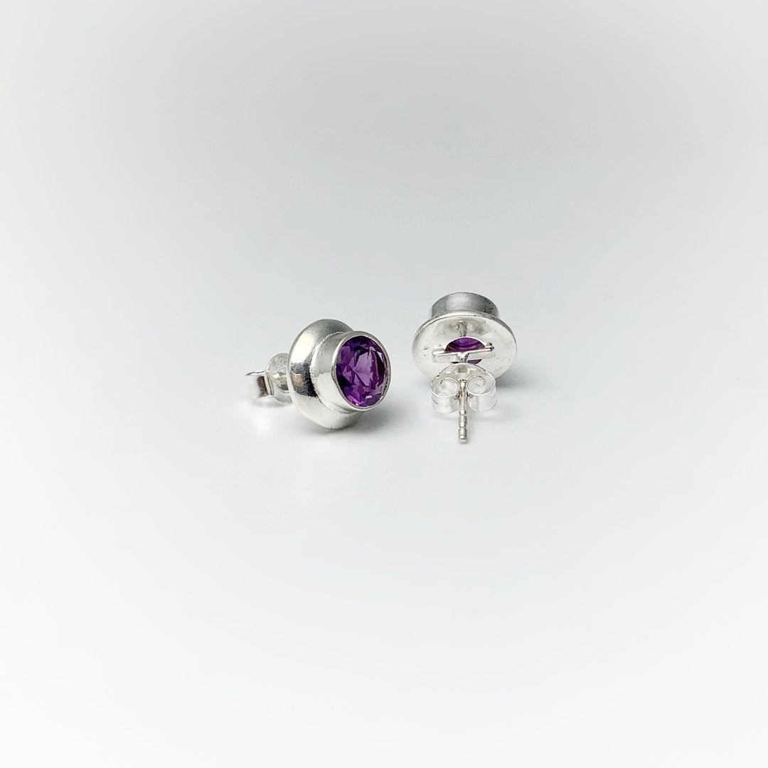 Amethyst Stud Earrings - Rocks and Gems Canada