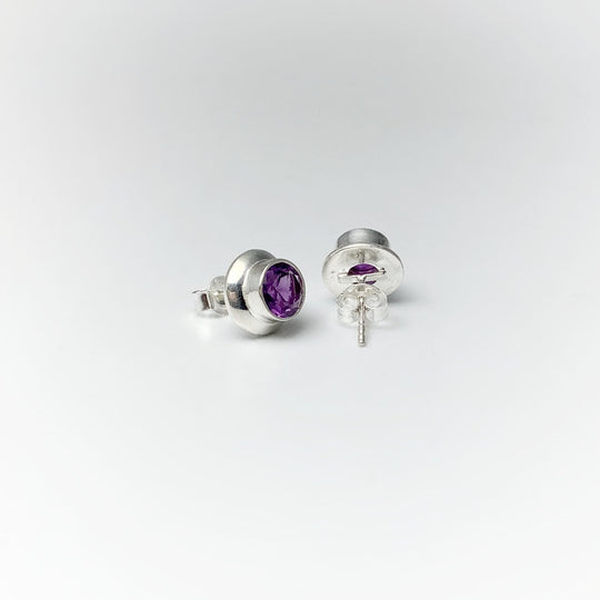 Amethyst Stud Earrings - Rocks and Gems Canada
