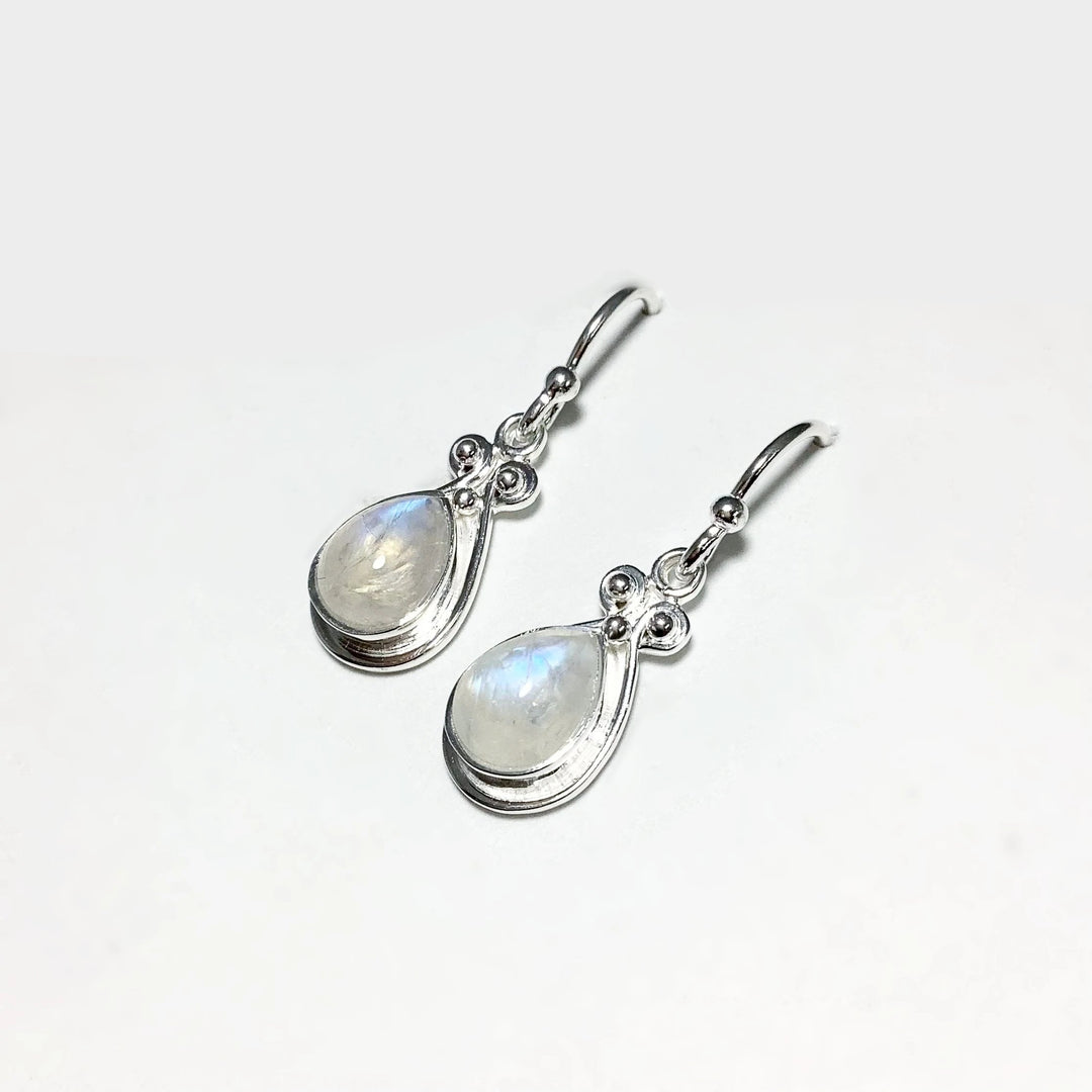 Rainbow Moonstone Dangle Earrings - Rocks and Gems Canada