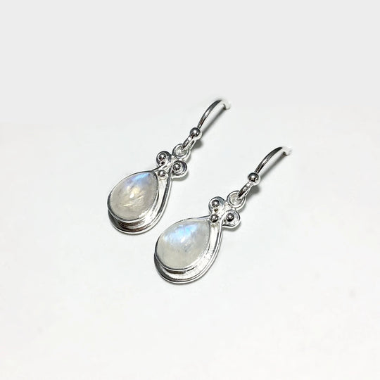 Rainbow Moonstone Dangle Earrings - Rocks and Gems Canada