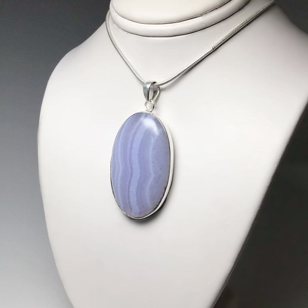 Blue Lace Agate Pendant - Rocks and Gems Canada