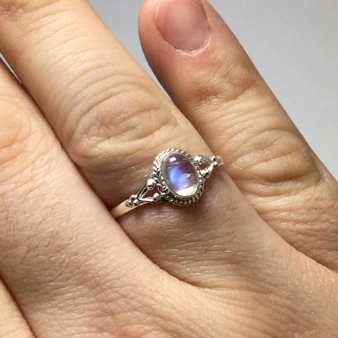 Rainbow Moonstone Ring - Rocks and Gems Canada