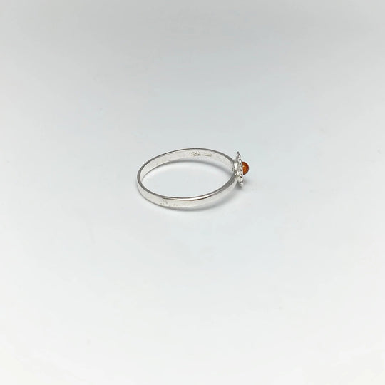 Cognac Amber Flower Ring - Rocks and Gems Canada