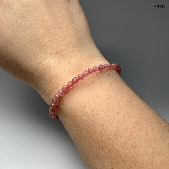 Strawberry Quartz Beaded Bracelet - Rocks and Gems Canada