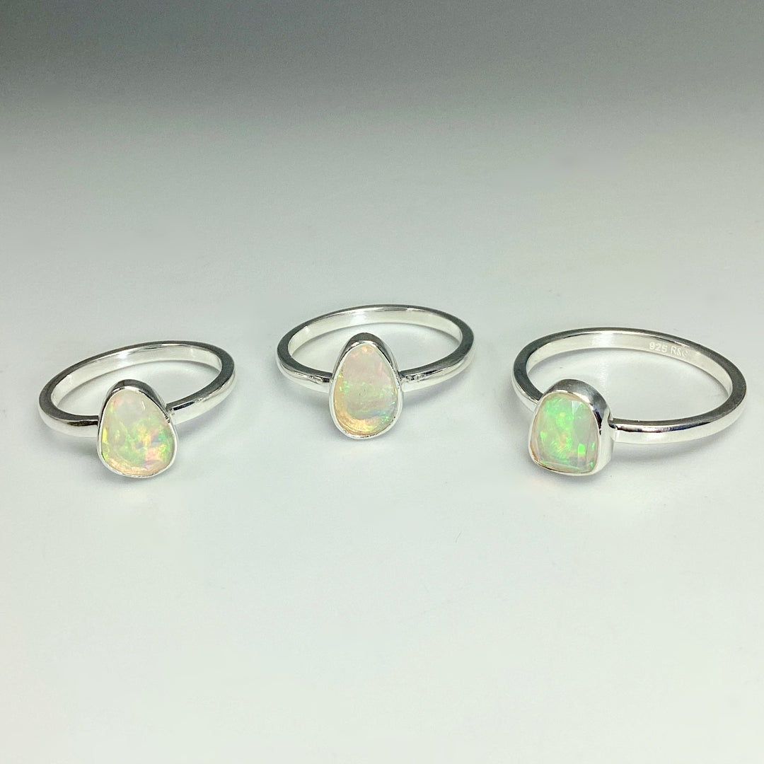 Faceted Ethiopian Fire Opal Ring - Rocks and Gems Canada