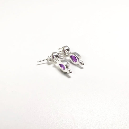 Amethyst Stud Earrings - Rocks and Gems Canada