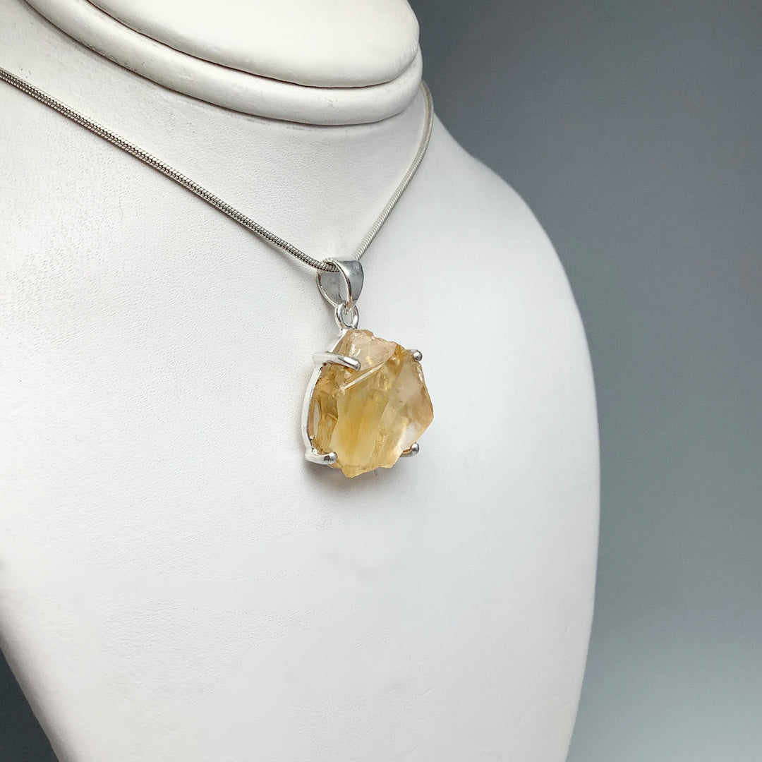 Raw Citrine Pendant - Rocks and Gems Canada