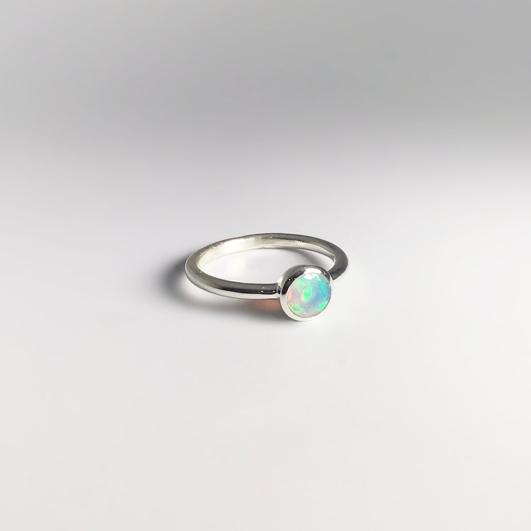 Faceted Ethiopian Fire Opal Ring - Rocks and Gems Canada