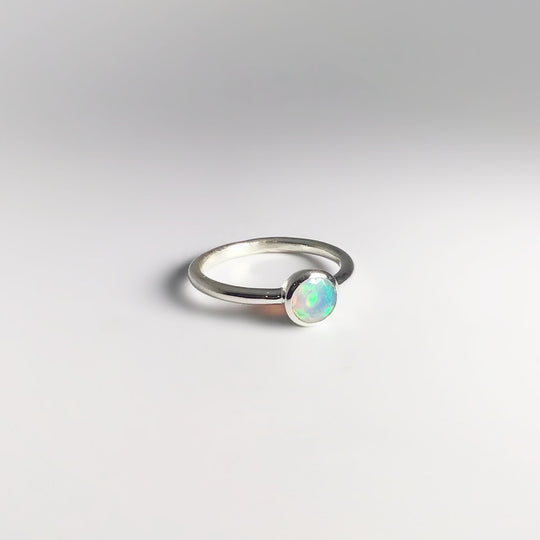 Faceted Ethiopian Fire Opal Ring - Rocks and Gems Canada