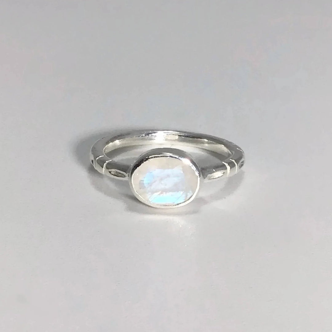 Rainbow Moonstone Ring - Rocks and Gems Canada
