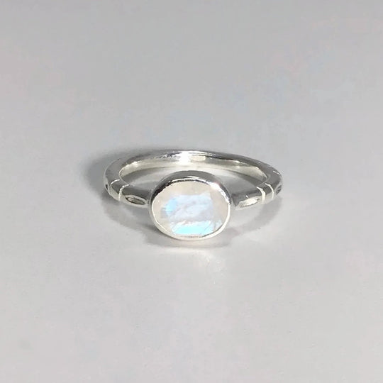 Rainbow Moonstone Ring - Rocks and Gems Canada
