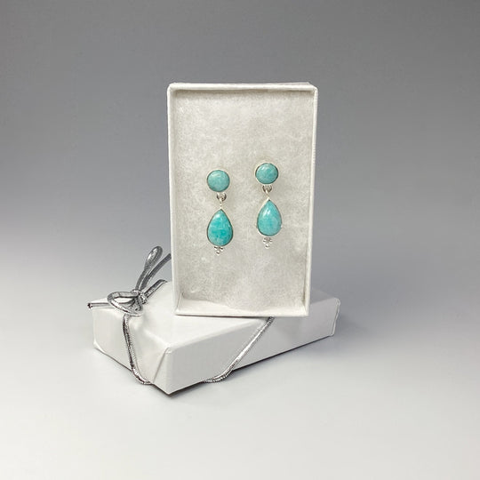 Amazonite Stud Earrings - Rocks and Gems Canada