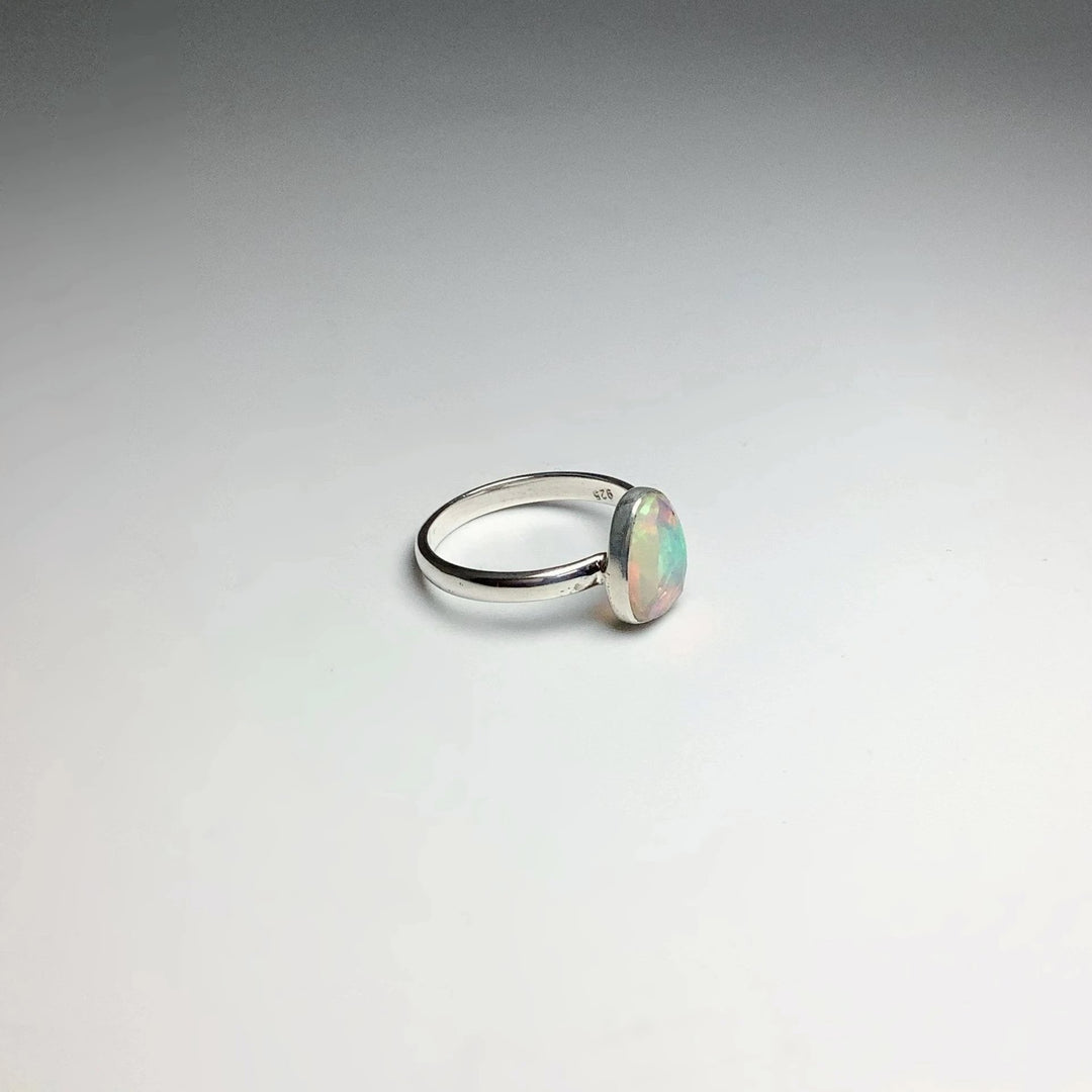 Faceted Ethiopian Fire Opal Ring - Rocks and Gems Canada