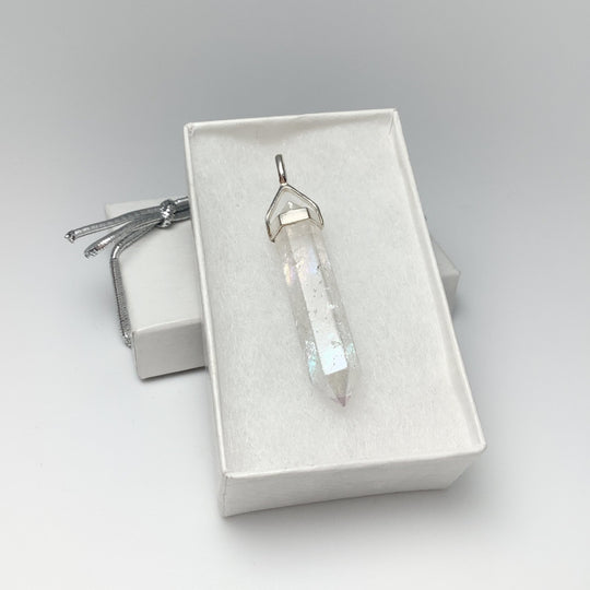 Opalescent Quartz Double Terminated Point Pendant - Rocks and Gems Canada