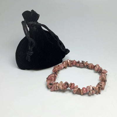 Rhodonite Chip Beaded Bracelet