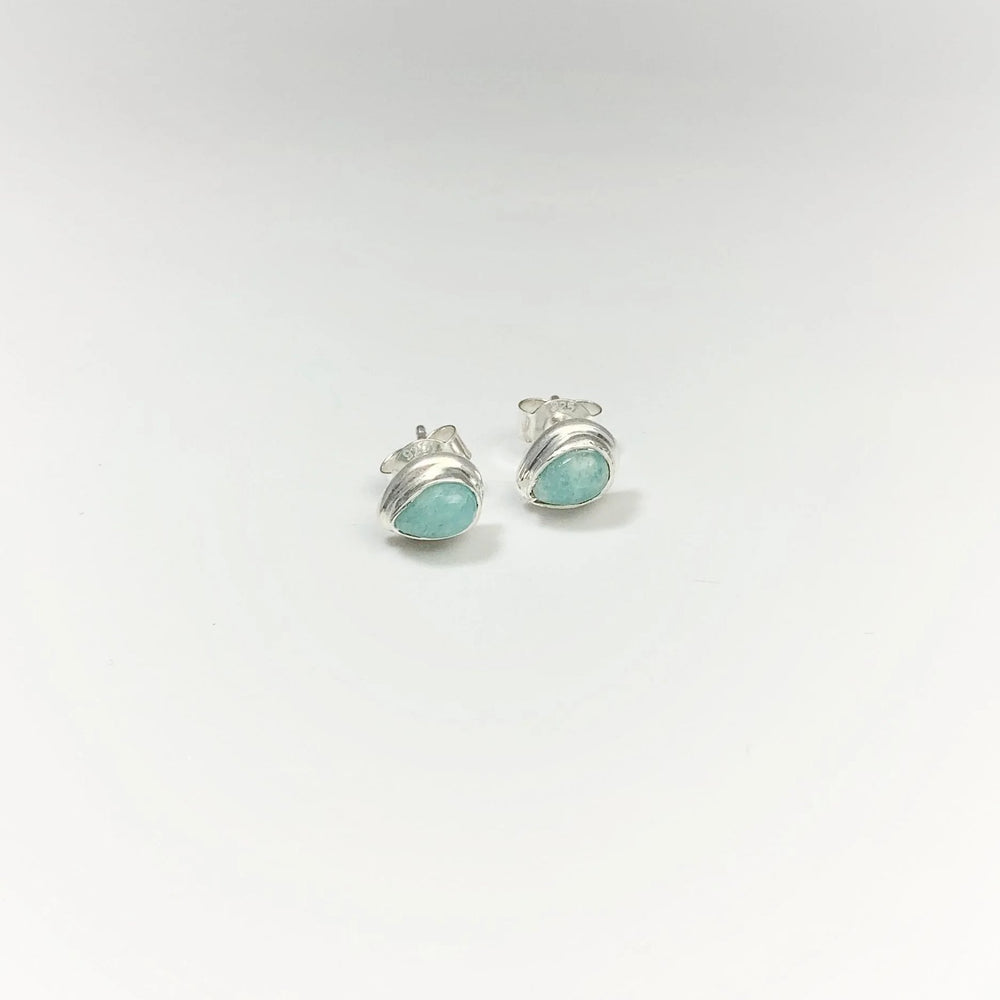 Amazonite Stud Earrings - Rocks and Gems Canada