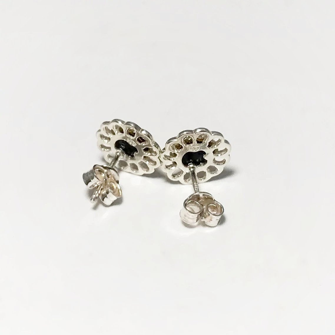 Green Amber Stud Earrings