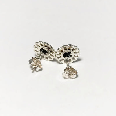 Green Amber Stud Earrings